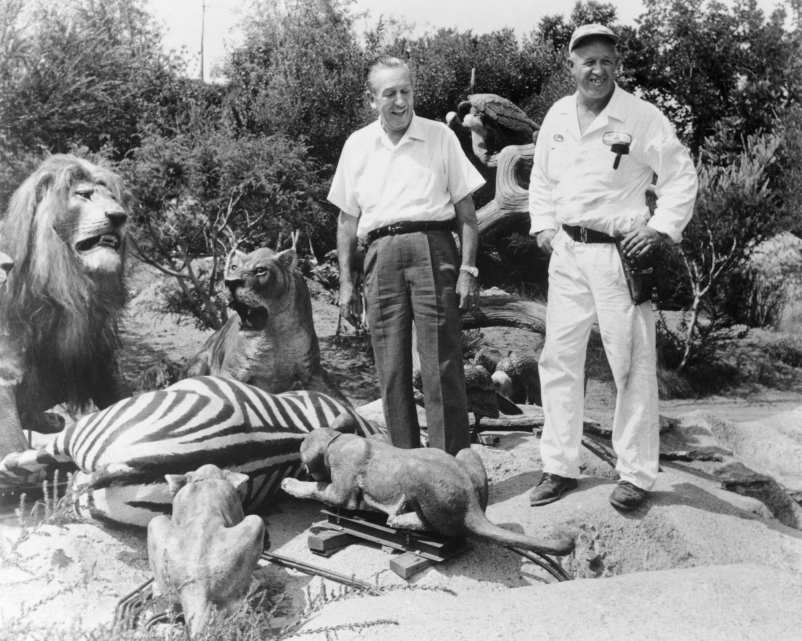 5_walt-disney-and-park-engineer-and-repairman-louie-francuz-inspect-the-new-african-safari-area-of-disneylands-jungle-cruise-ride-each-animatronic-model-is-checked-for-realism--getty