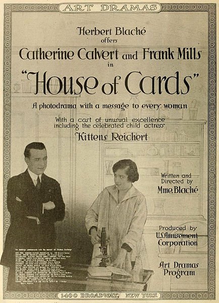 Anuncio publicitario del año 1917 presentando la película House of Cards, publicado en el periódico semanal de la industria cinematográfica, Moving Picture World. - Foto: PD