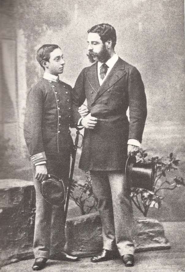 El futuro Alfonso XII con su mentor, el duque de Sesto.