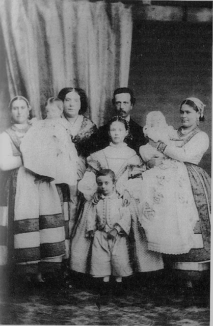 Queen Isabella II with her family in 1863.